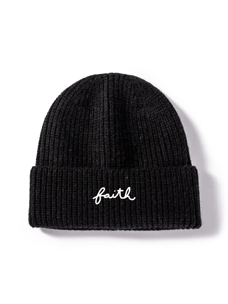 Ribbed Beanie — Black