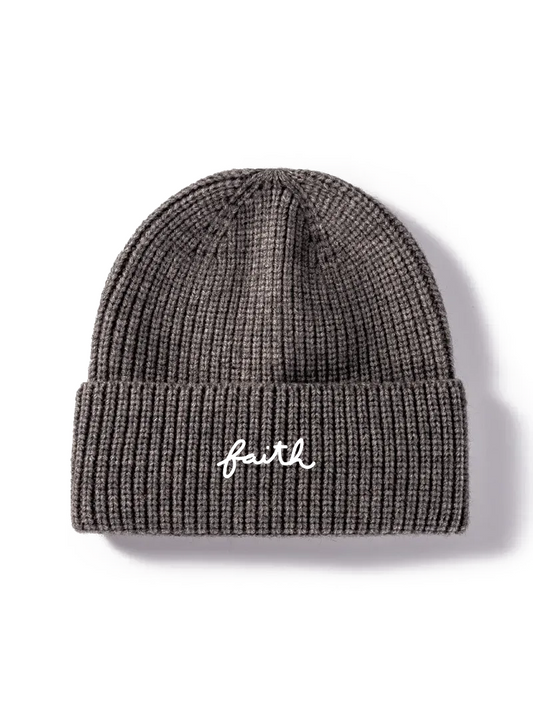 Ribbed Beanie — Gray