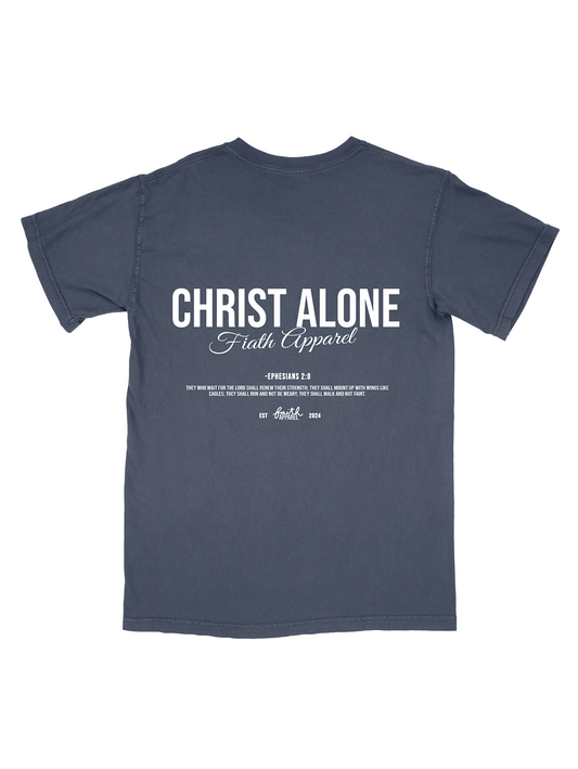 Christ Alone Graphic Tee — Denim