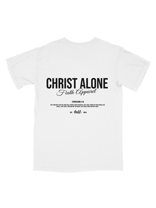 Christ Alone Graphic Tee — White