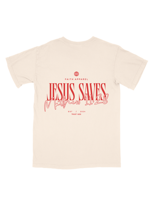 Jesus Saves Graphic Tee — Creme