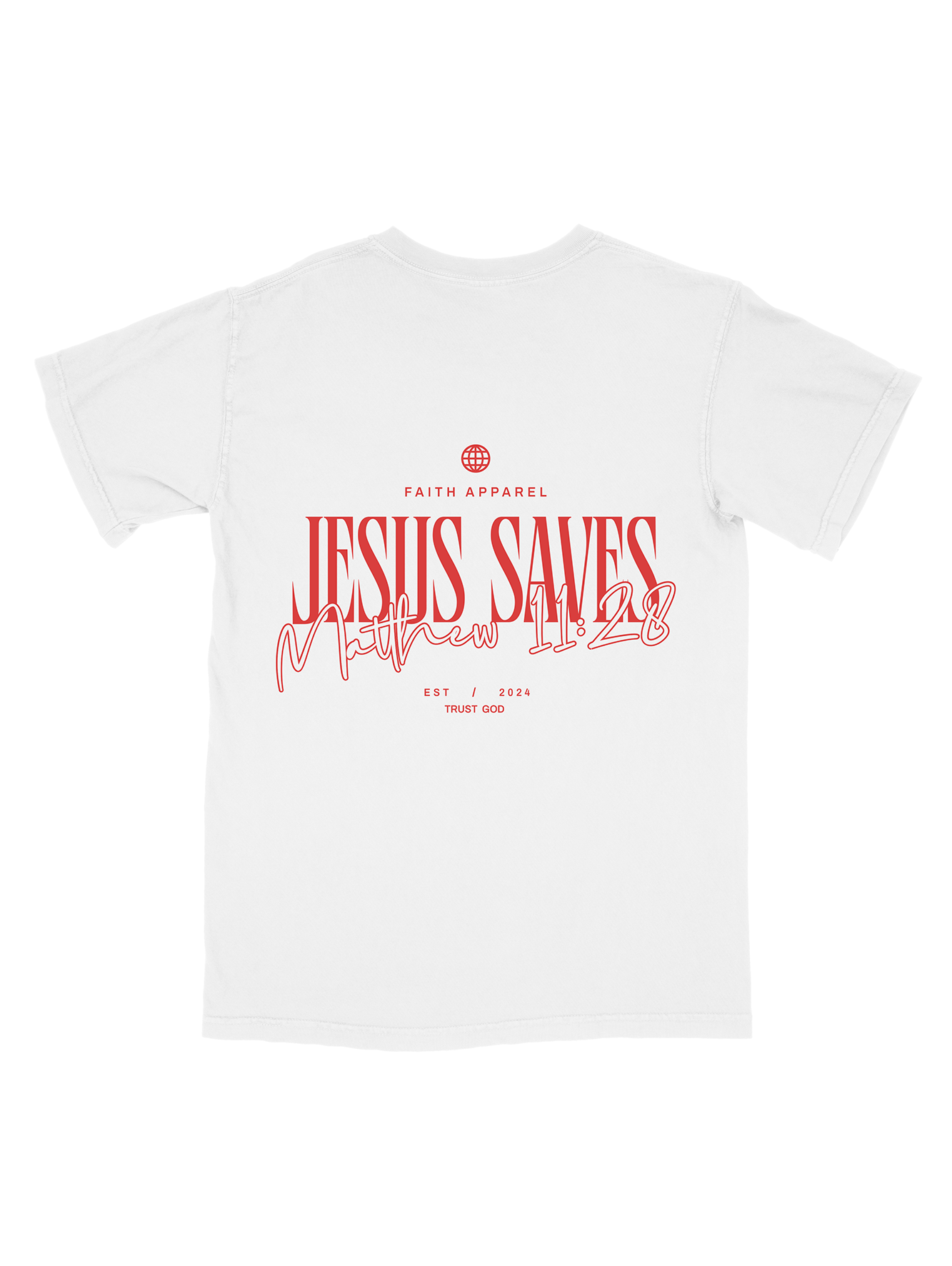 Jesus Saves Graphic Tee — White